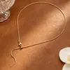 Corrente clavícula universal de aço titânio 45cm, corrente ajustável, colar de aço inoxidável, joias DIY de silicone, acessórios de pingente de contas