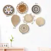 Juego de Colgante de Pared de Hoja de Rafia Set Bohemio Decoración de Pared Adorno de Pared Tejido Adorno Colgante Tejido a Mano