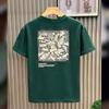 Camiseta de Algodón Pesado Fresca de Estilo Nuevo de Verano Tendencia Nacional para Hombre de Manga Corta Holgada Casual Moda Trendy Versátil