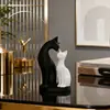 Superventas Transfronteriza Escultura de Pareja de Gatos 3D Impresa en Blanco y Negro Desmontable Creativa y Elegante Decoración para el Hogar y la Oficina