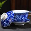 Cuenco con tapa de esmalte de cesta, tazón de tres talentos con flor a la parrilla, taza de té de cerámica, juego de té de kung fu, tazón de té dorado con trazado, tazón de tapa simple