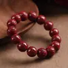 Pulsera Original del Fabricante con Mantra de Seis Caracteres de Cinabrio para el Año del Zodiaco de la Mujer Joyería de Arena Púrpura Pulsera con Mantra de Seis Caracteres Joyería al por Mayor