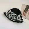 Nuevo Sombrero de Pescador Jacquard Retro con Forma de Diamante 2026 para Mujer, Sombrero de Cubo Transpirable Estilo Japonés con Protección Solar para Primavera y Verano