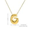 Collar con colgante de 26 letras en inglés, cadena de clavícula con letras de burbuja gruesas de acero y titanio dorado, transfronterizo entre Europa y Estados Unidos