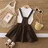 Conjunto sin mangas de estilo coreano para trabajo para niños pequeños, nuevo conjunto de dos piezas de verano 2026 con falda de tirantes fina y pantalones para niñas