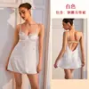 Comércio Exterior Conjunto de Duas Peças Roupão Patchwork de Tela Branca Vestido Camisola Sexy sem Costas Conjunto de Pijama Feminino 1259+8167