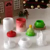 Papoula DIY Aromaterapia Gesso Cimento Árvore de Natal Padrão Papai Noel Pote de Armazenamento Copo para Vela Molde de Silicone