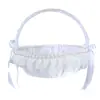 Cesta de Flores de Renda com Pérolas Brancas para Casamento, Cesta de Flores para Crianças, Decoração de Local de Casamento, Pequena Cesta de Flores