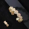 Pulsera Anillo Abierta de Moda Retro Europeo y Americano Cara Sonriente Cobre Circonita Anillo de Pulsera de Temperamento de Moda para Mujer Estilo Caliente Transfronterizo