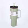 Vaso para Coche Nuevo Estilo Americano de 40oz con Asa, Vaso Aislado de Acero Inoxidable 304, Enfriador para Coche con Popote, Vaso para Hielo