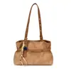 Bolso de hombro de gran capacidad, elegante, con diseño minimalista, aire retro y atractivo casual. Presenta una correa de cuero plisada y un asa de mano, lo que la convierte en un bolso versátil para mujer.