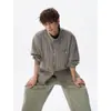 Camisa de cuadros pesada con solapa para hombre, Marca de moda de primavera, Camisa de manga larga estilo universitario, Chaqueta versátil de ajuste holgado retro americano