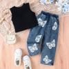 Europa y Estados Unidos transfronterizos en Venta Caliente Nuevas Explosiones Traje de Pantalón Chaleco de Verano para Mujer Chaleco Rayado con Pantalones de Mezclilla Estampados