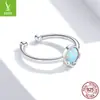 Anel Original Amazon Gato Azul Prata de Lei s925 Feminino Ajustável Opala Europa e América Joia Mais Vendida SCR651