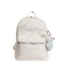 Mochila versátil de estilo coreano nueva con bonito bordado de letras, estrellas, color liso, diseño simple, alto atractivo estético y gran capacidad para mujeres