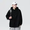 Sudadera con Capucha de Color Puro Nueva para Primavera y Otoño para Hombres y Mujeres Sudadera Holgada Oversize para Pareja Sudadera Pulóver de Bolsillo de Manga Larga