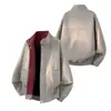 Chaqueta de retazos de color block de alta gama, diseño moderno y elegante de corte holgado para hombre, prenda exterior versátil de manga larga estilo coreano para ir al trabajo