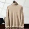 Suéter de Cachemira para Hombre Cuello Alto Base Clásico Versátil Color Sólido Suéter Pulóver Otoño e Invierno Nuevo Camisa Base de Manga Larga