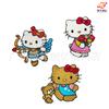 Novos desenhos animados bordados por computador personagens de desenhos animados Kt gato pano adesivos cesta de vegetais roupas decoração faça você mesmo acessórios adesivos de remendo