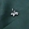 Colgante de Caballo del Zodiaco de Plata de Ley S925 Charm de Flor Pequeña Accesorio para Pulsera de Cuerda Trenzada Hecha a Mano DIY Venta al por Mayor