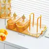 Plato de Frutas Compartimentado con Tapa y Portavasos para Mesa de Café de Sala de Estar en Casa Plato de Frutas de Plástico Caja para Frutas Secas, Dulces y Bocadillos Bandeja de Almacenamiento