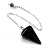 Colgante de Cristal Hexagonal Pequeño Natural de Moda y Sencillo Pie Colgante Colgante de Bala Facetado en Forma de Cono Collar