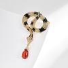 Broche de serpiente inteligente retro de alta gama rubí exquisitos accesorios para abrigo accesorios para traje