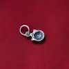 Pingente da sorte em prata pura S925 pulseira de corda trançada feita à mão pulseira de pérola de cristal pingente de gatinho acessórios de prata