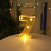 Luzes de Letras LED Espelho Dourado Transfronteiriças, Números, Inglês, Surpresa Romântica para Pedido de Casamento, Luzes de Decoração para Cena de Confissão