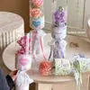 2.14 Dia dos Namorados Novo Estilo Arranjo de Flor de Haste Única com Peças Decorativas, Embalagem de Buquê de Flores Frescas, Buquê Ambiente de Rosa de Haste Única