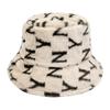 Sombrero de pescador de imitación de pelo de conejo con letra NY transfronteriza, otoño e invierno, para mujer, grueso, moderno, rejuvenecedor, felpa cálida, sombrero tipo cuenca, venta al por mayor
