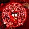 Adesivos Criativos de Casamento com Símbolos Felizes, Decoração de Quarto de Casamento Estilo Chinês, Adesivos Vermelhos Grandes com Caractere Feliz, Suprimentos Essenciais para Celebração de Casamento Atacado