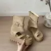 Sandálias Romanas com Plataforma de Solado Grosso, que Aumentam a Altura, para Mulheres, Nova Coleção de Verão 2026, Deslumbrantes para Figuras Baixas, Botas de Cano Curto, Botas Chelsea, Botas Curtas