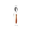 Cuchillo, Tenedor y Cuchara de Acero Inoxidable 304 con Mango de Madera, Set de Vajilla de Madera de Ala de Pollo Japonés, Cuchillo y Tenedor de Acero para Filete Occidentales, Cuchara de Postre de Madera Maciza