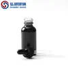 Caja con Stock Transfronterizo 30ml Botella Gotero de Vidrio Transparente Negro Boston Botella para Aceites Esenciales Botella Dispensadora de Líquidos Cosméticos Original