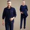 Traje deportivo para hombres de mediana edad y ancianos Conjunto de tres piezas para primavera y otoño Ropa casual de otoño nueva para papá Traje holgado para hombres