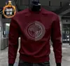 Moletom Pulôver Americano Moderno com Gola Redonda Masculino Moda Outono e Inverno Casual Estampado Top de Manga Longa Camisa Base de Veludo