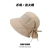 Sombrero de Pescador con Olas de Cabeza Grande para Niños, Sombrero de Sol para Exteriores de Primavera y Verano, Protección UV, Ala Grande para Cara Pequeña, Sombrero de Sol con Lazo Pequeño