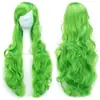 Peluca Cosplay Anime Peluca para Fiesta de Disfraces de Halloween Cabello Largo Rizado 80cm Cabello Rizado Flequillo Lateral Peluca