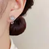 Moda Coreana e Japonesa doce versátil clipes de orelha de gato KT com zircônia total para mulheres, requintados, luxo leve, simples, de alta qualidade, brincos super brilhantes atacado