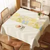 Toalha de Mesa Quadrada Floral Fresca e Simples Impermeável, à Prova de Óleo e Resistente ao Calor 2026 Novo Modelo Xadrez Quadrado Capa para Mesa de Jantar Mesa de Centro