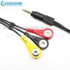 Cable conductor personalizado de 3.5 Audio Macho a Uno a Tres Hebillas de Electrodo 4.0 Instrumento de Masaje para Terapia de Belleza