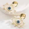 Moda Europea y Americana Pendientes Franceses Distintivos Mariposa Libélula Perla Ojo del Diablo Pendientes Versátiles Pin de Plata Pendientes para Vacaciones
