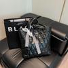 Tendência da moda Bolsa de trabalho grande capacidade estilo ocidental primavera 2025 bordado nova chegada bolsa de ombro rômbica para mulheres