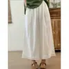 Pantalones de pierna ancha con retazos de encaje drapeados de cintura alta para mujer, estilo fino de verano, para petite, sueltos, casual, de algodón y lino de nueve puntos, de pierna recta
