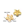 Suministro Exclusivo Transfronterizo de Acero Inoxidable Color Dorado Flor de Cinco Pétalos Colgante de Piedra Preciosa Accesorios para Collares Pulseras Joyería Venta al por Mayor