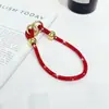 Pulseira Bola 0.6 Full Diamond, Pulseira de Corda Vermelha Trançada à Mão, Produto Semi-Acabado, Contas Usáveis, Acessórios de Metal, Casal DIY