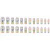 Arte de Uñas Flor de Iris con Degradado Arcoíris, Puntas de Uñas Portátiles Estilo Dulce de Hada de Ensueño, Juego de 24 Pegatinas para Uñas Postizas