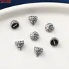 Prata Esterlina S925 Moeda Flor de Lótus Peixe Botão Pingente Acessórios Pingente de Borla Antigo Retrô Material para Miçangas DIY