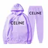 Conjunto de Sudadera con Capucha Holgada y Estampado de Letras Clásico Nuevo Otoño e Invierno 2025, Unisex, Engrosado y Cálido